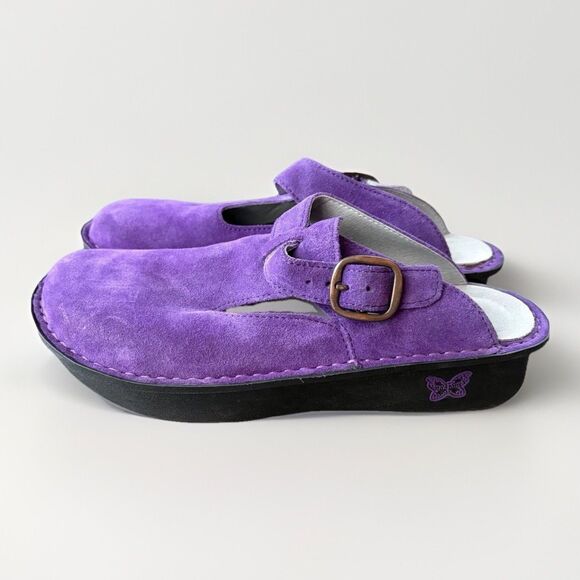 Alegria Shoes - Alegria Classic Clog Deep Amethyst Purple Suede Shoes Size 38 Comfort Slip On 8